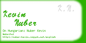 kevin nuber business card